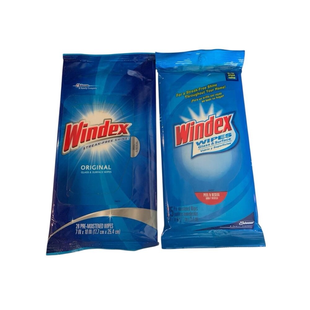2 WINDEX Original Glass‎ & Surface Wipes 28 25 Count Pack Windows Discontinued